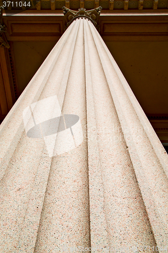 Image of abstract old column in italy and marble brick