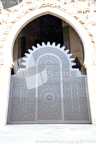 Image of historical in  antique building door morocco style africa   wood
