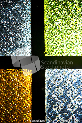 Image of colorated glass and sun  window  light