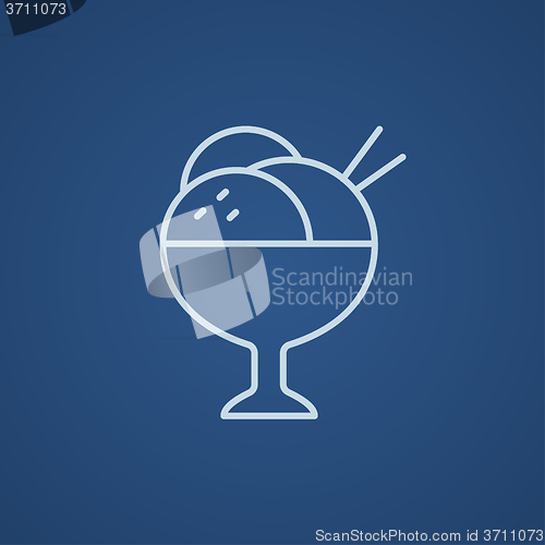 Image of Cup of an ice cream line icon.