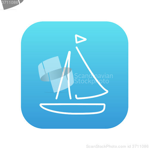 Image of Sailboat line icon.