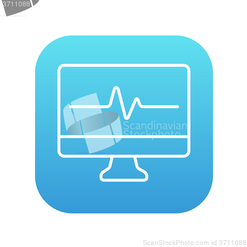 Image of Heart beat monitor line icon.