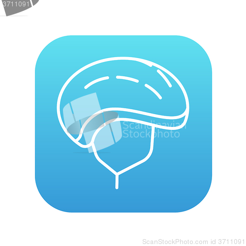 Image of Bicycle helmet line icon.