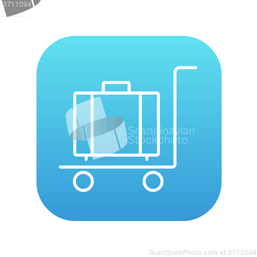 Image of Luggage on trolley line icon.