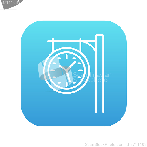 Image of Train station clock line icon.