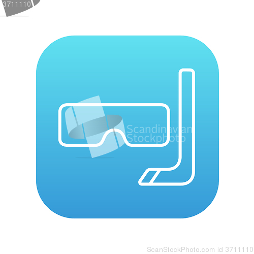 Image of Mask and snorkel line icon.