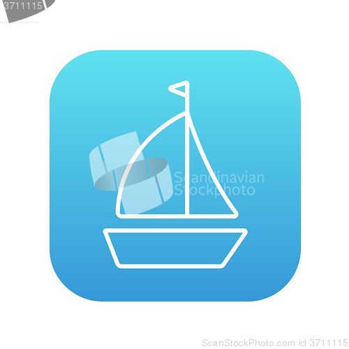 Image of Sailboat line icon.