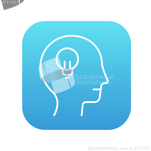 Image of Human head with idea line icon.