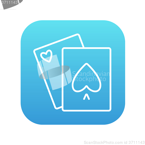 Image of Playing cards line icon.