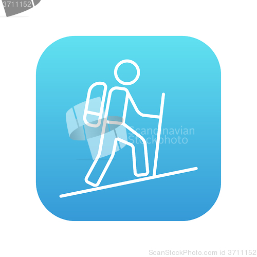 Image of Tourist backpacker line icon.