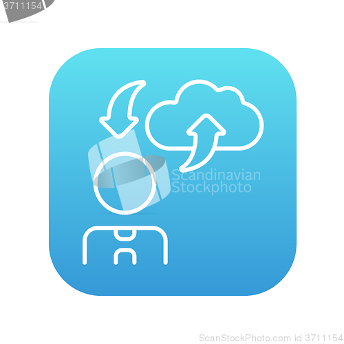 Image of Cloud computing line icon.