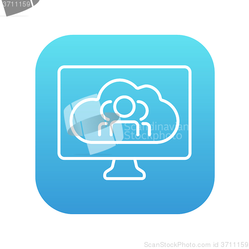 Image of Cloud computing line icon.