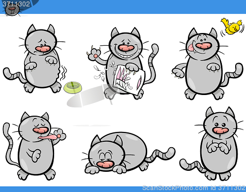 Image of cartoon cat characters set