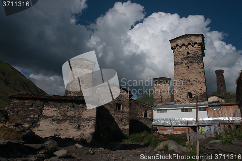 Image of Towers in mountain village