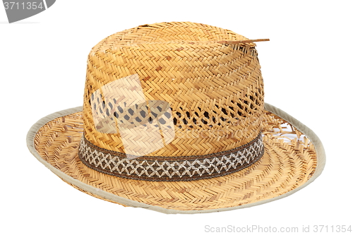 Image of wicker damaged old hat