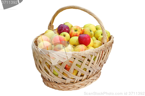 Image of traditional basket full of apples