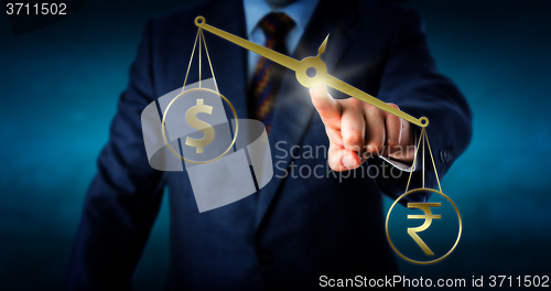 Image of Indian Rupee Outbalancing The US Dollar