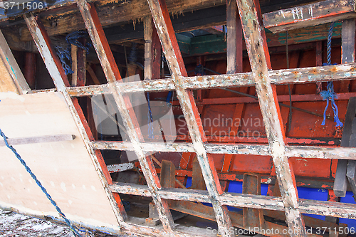 Image of Fishing vessel being repaired