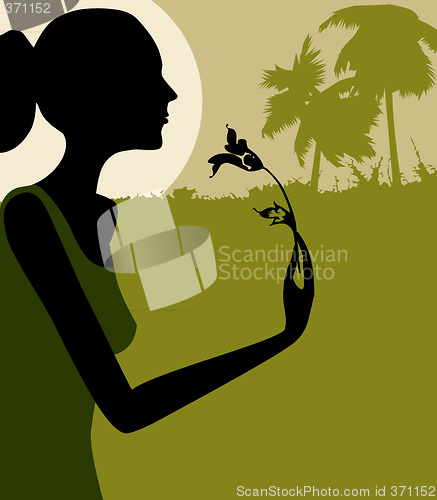 Image of woman with flower