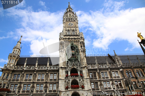 Image of Town Hall (Rathaus) in Marienplatz, Munich, Germany 