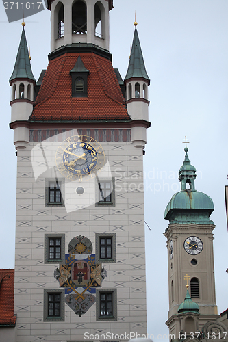 Image of Old Town Hall (Altes Rathaus) building at Marienplatz in Munich,