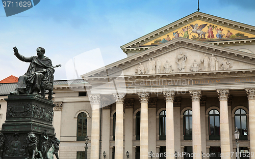 Image of The National Theatre of Munich at Max-Joseph-Platz Square in Mun