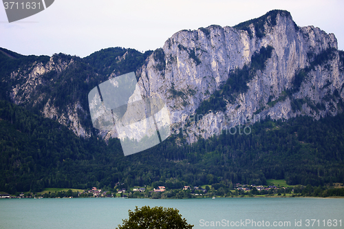 Image of beautiful lake and mountain in Mondsee,Austria