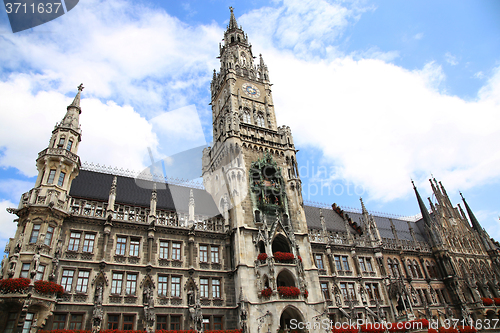 Image of Town Hall (Rathaus) in Marienplatz, Munich, Germany 