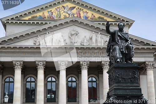 Image of The National Theatre of Munich at Max-Joseph-Platz Square in Mun