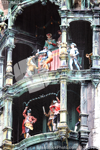 Image of Glockenspiel on the city hall of Munich, Germany