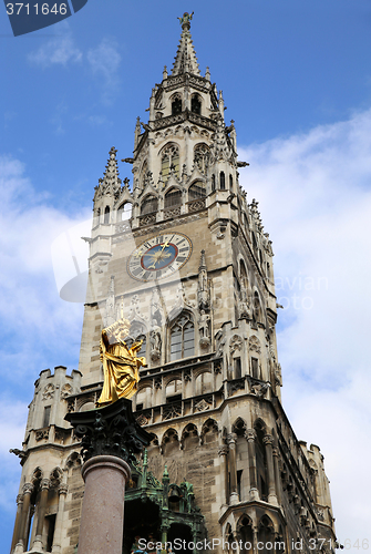 Image of The Golden statue of Mary (Mariensaule), a Marian column on the 