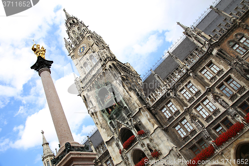 Image of The Golden statue of Mary (Mariensaule), a Marian column on the 