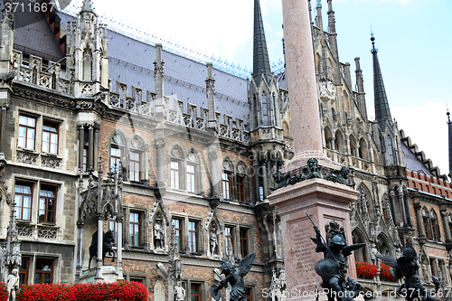 Image of Town Hall (Rathaus) in Marienplatz, Munich, Germany 