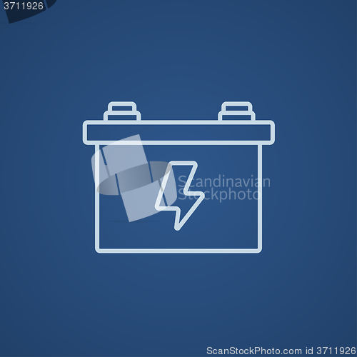 Image of Car battery line icon.