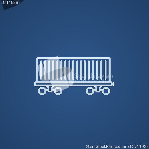 Image of Cargo wagon line icon.