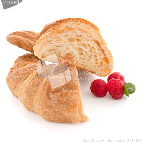 Image of Croissant and raspberries