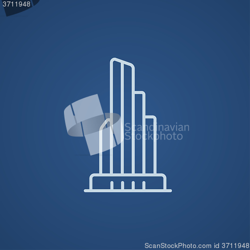 Image of Skyscraper office building line icon.