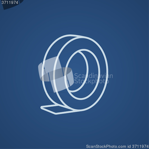 Image of Roll of adhesive tape line icon.