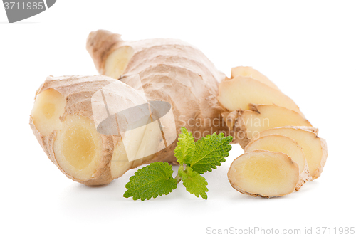 Image of Ginger root on white