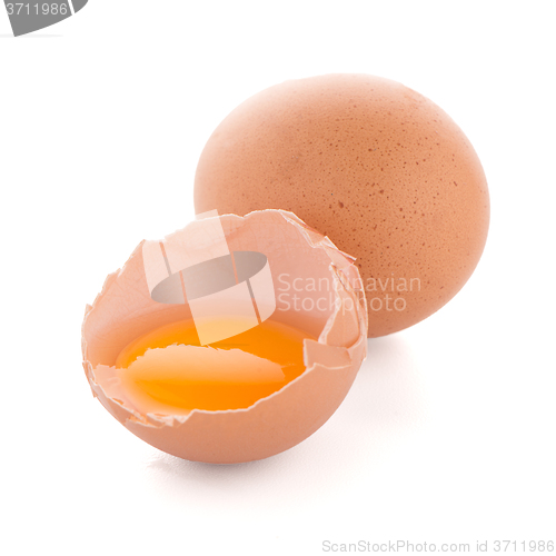 Image of Raw eggs isolated on white