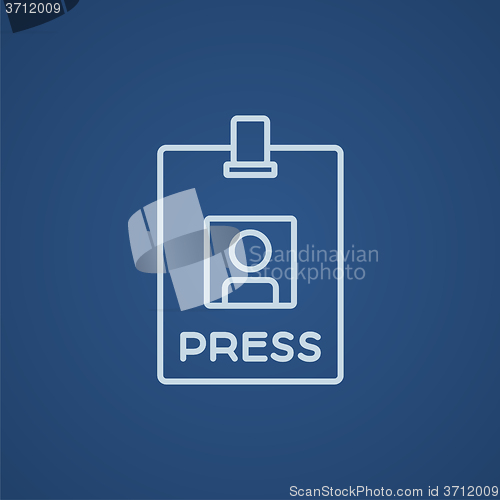 Image of Press pass ID card line icon.