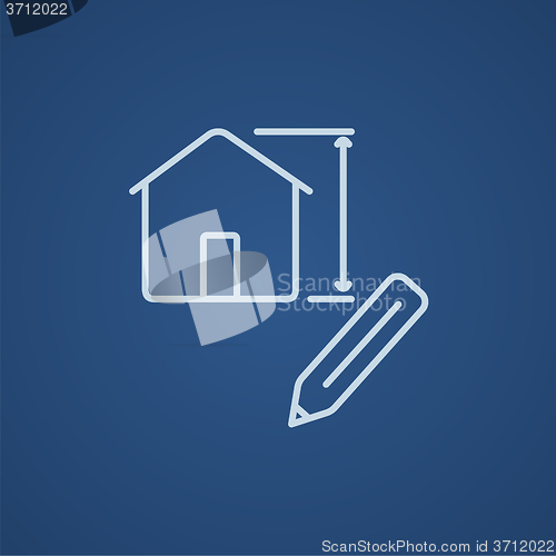 Image of House design line icon.