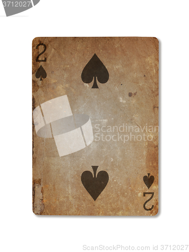 Image of Very old playing card, two of spades