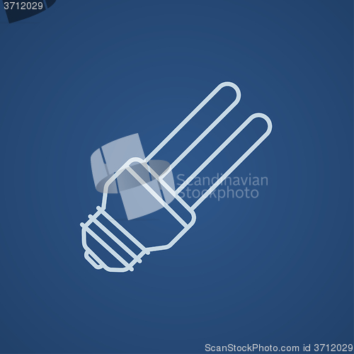 Image of Energy saving light bulb line icon.