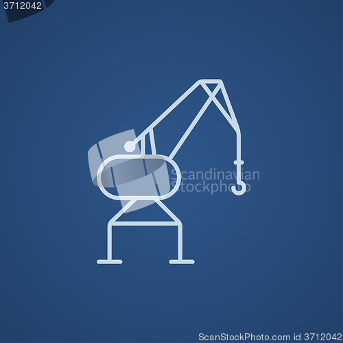 Image of Harbor crane line icon.