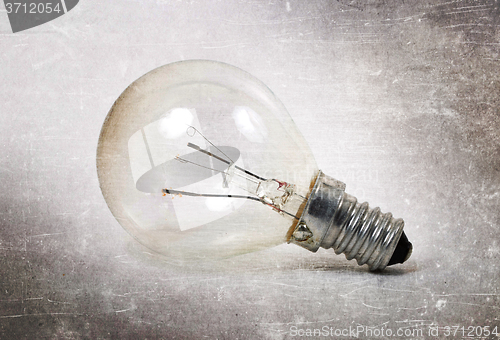 Image of Old lightbulb isolated on a white background