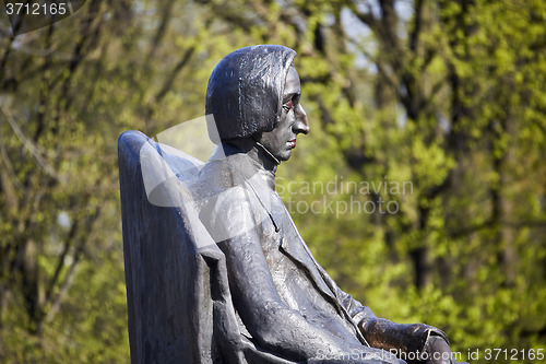 Image of Frederick Chopin statue in Wroclaw, Poland