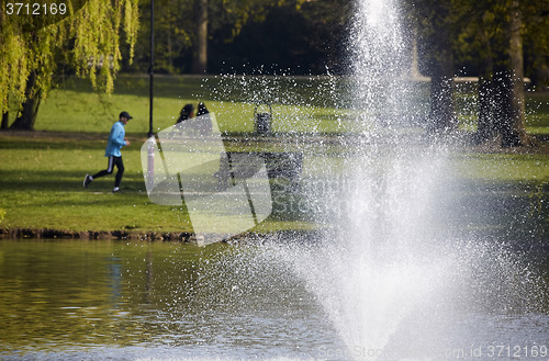 Image of Fountain in summer park