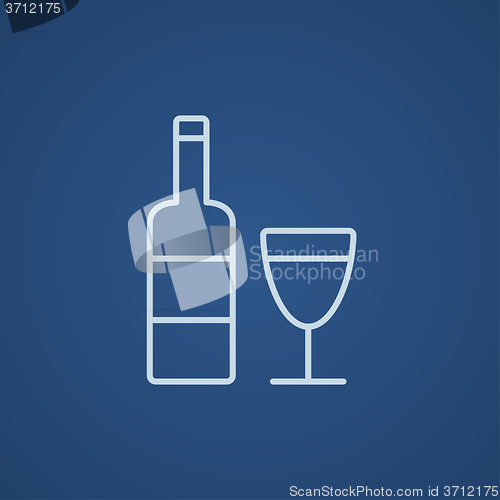 Image of Bottle of wine line icon.