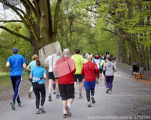 Image of Young runners in the park